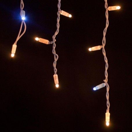 Pioggia Luminosa professionale Prolungabile | Cavo Bianco 3 x h.0,9 mt | 156 Led Bianco Caldo + 18 Flash | Uso esterno IP67 Pioggia Luminosa professionale Prolungabile | Cavo Bianco 3 x h.0,9 mt | 156 Led Bianco Caldo + 18 Flash | Uso esterno IP67
