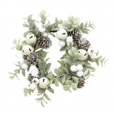 Girocandela Natalizio con Pigne e Bacche D.9 cm Girocandela Natalizio con Pigne e Bacche D.9 cm