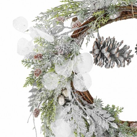 Corona Natalizia Innevata con Pigne D.73 cm