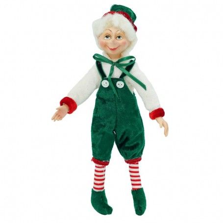 Elfo Natalizio con Abito Verde H.23 cm