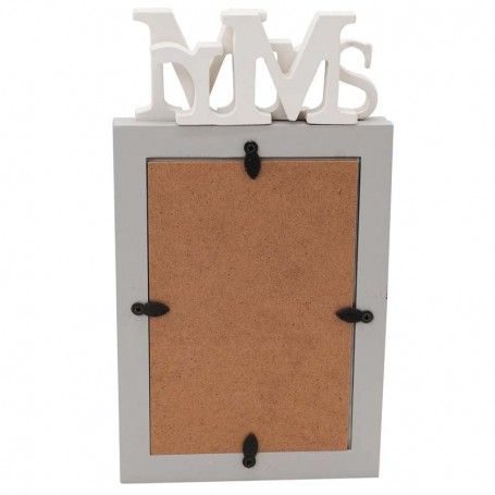 Cornice Mr & Mrs in Legno Grigio 27x23 cm