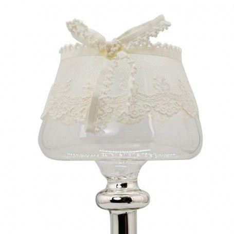 Paralume in Vetro e Silver H.33 cm