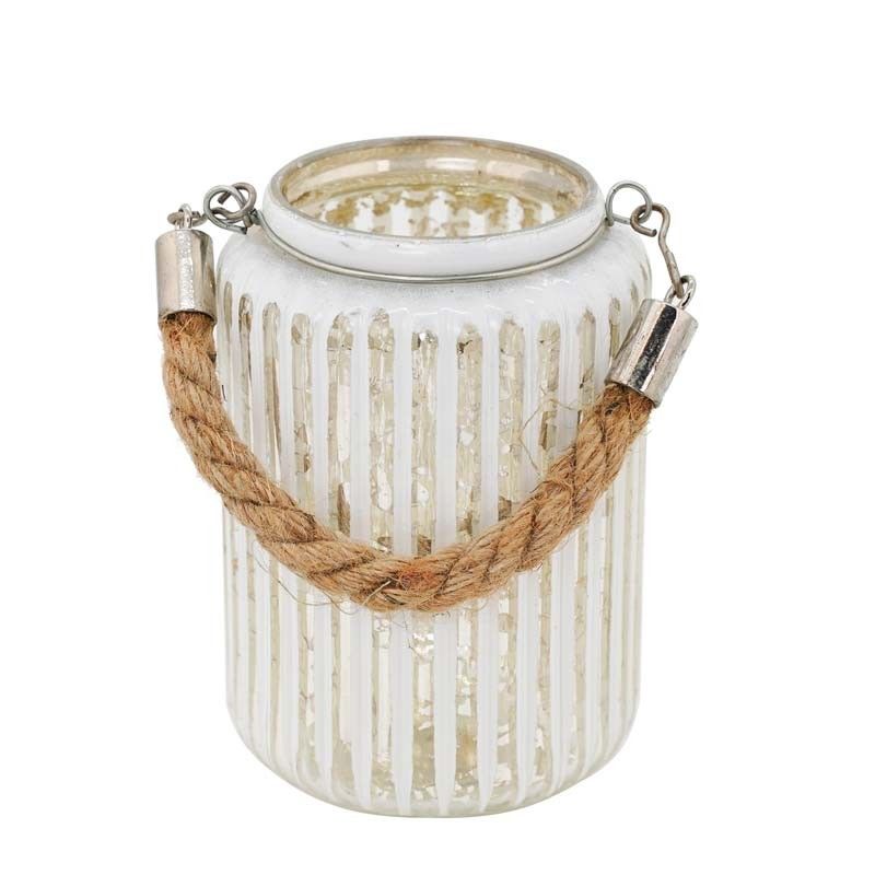 Porta Candela Piccolo Effetto Argento Antico