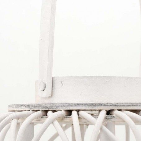 Lanterna in Legno Bianco Intrecciato 14x14xH.38 cm