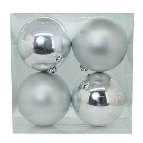 Palle di Natale in Plastica Lucide e Opache D.15 cm Conf. da 4 Pz