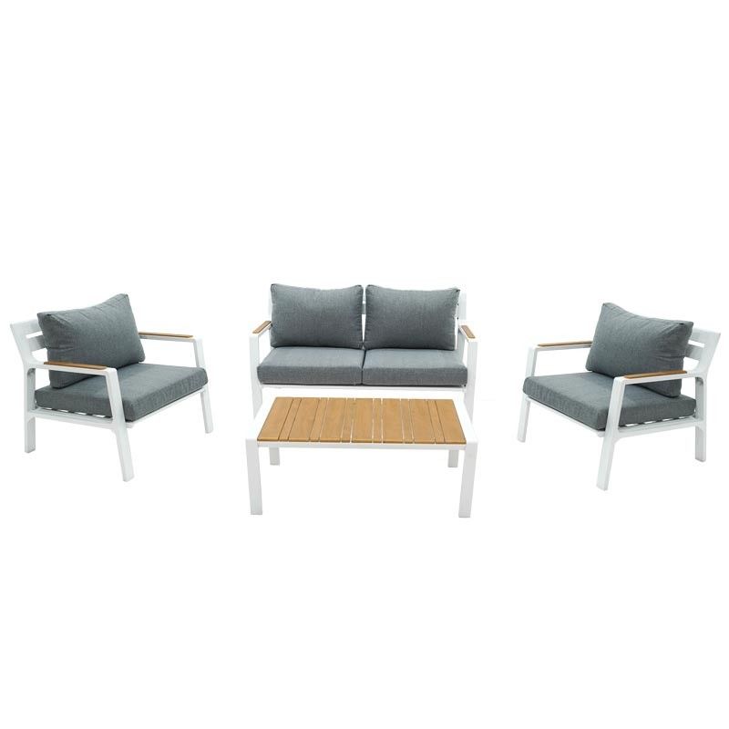 Completo Divano Iside | Struttura in Alluminio Bianco e Polywood