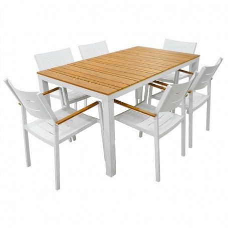 Completo Tavolo Ruti | Struttura in Alluminio Bianco e Polywood Completo Tavolo Ruti | Struttura in Alluminio Bianco e Polywood