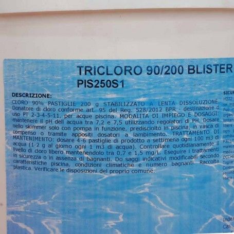 Tricloro 90% 10 Kg | Pastiglie da 200 gr Tricloro 90% 10 Kg | Pastiglie da 200 gr