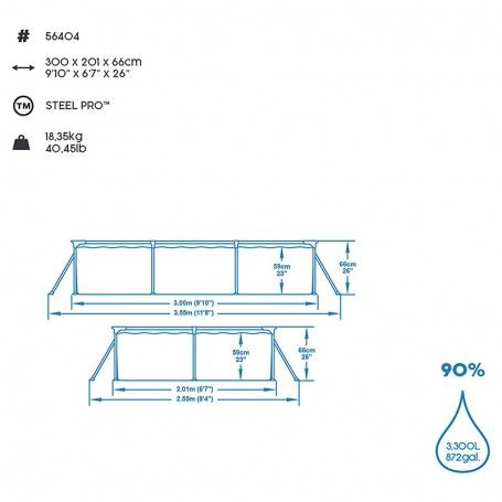 Piscina Steel Pro 300x201x66 cm - Bestway 56404 Piscina Steel Pro 300x201x66 cm - Bestway 56404