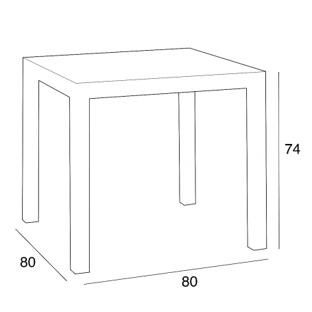 Tavolo per Esterni Antracite 80x80 cm - Dallas