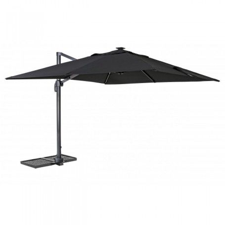 Ombrellone Decentrato da Giardino in Alluminio 3x3 mt Nero | Alba