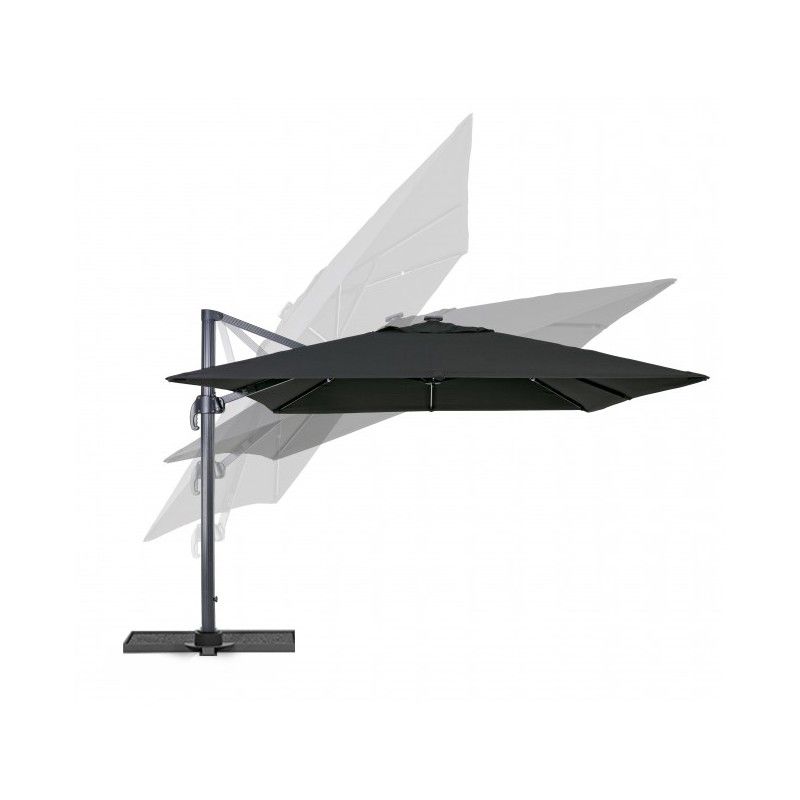 Ombrellone Decentrato da Giardino in Alluminio 3x3 mt Nero | Alba