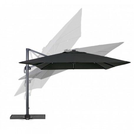 Ombrellone Decentrato da Giardino in Alluminio 3x3 mt Nero | Alba