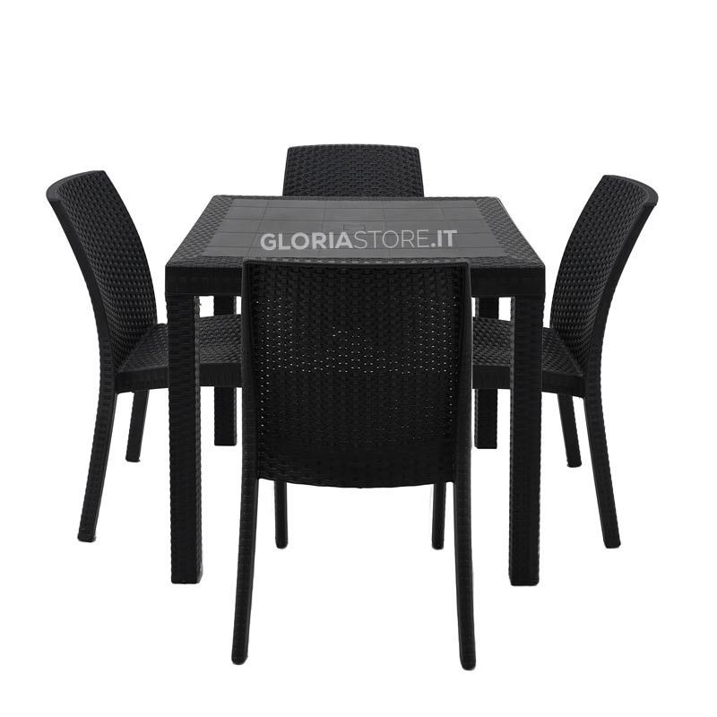 Tavolo per Esterni Antracite 80x80 cm - Dallas