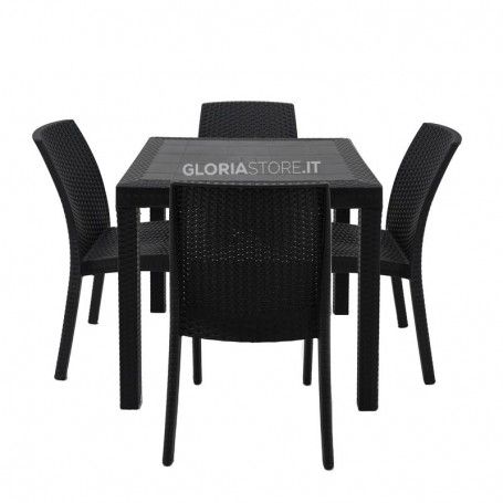 Tavolo per Esterni Antracite 80x80 cm - Dallas