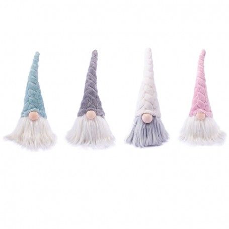 Testa di Gnomo Natalizia 4 Colori H.24 cm