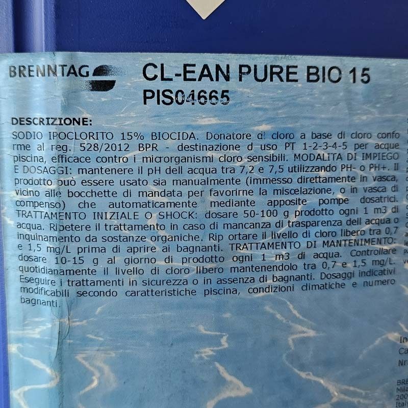 Cloro Liquido per Piscine da 25 Kg