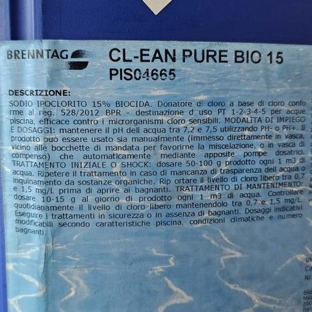 Cloro Liquido per Piscine da 25 Kg Cloro Liquido per Piscine da 25 Kg