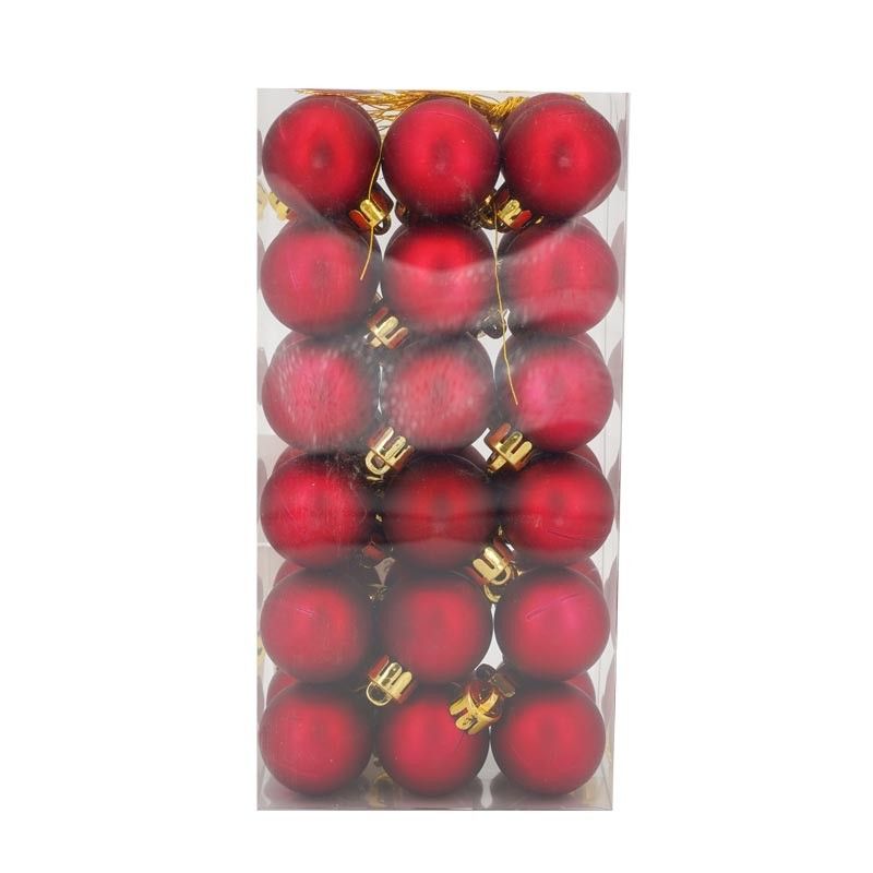 Palle di Natale in Plastica Opache D.3 cm Confezione da 36 Pz