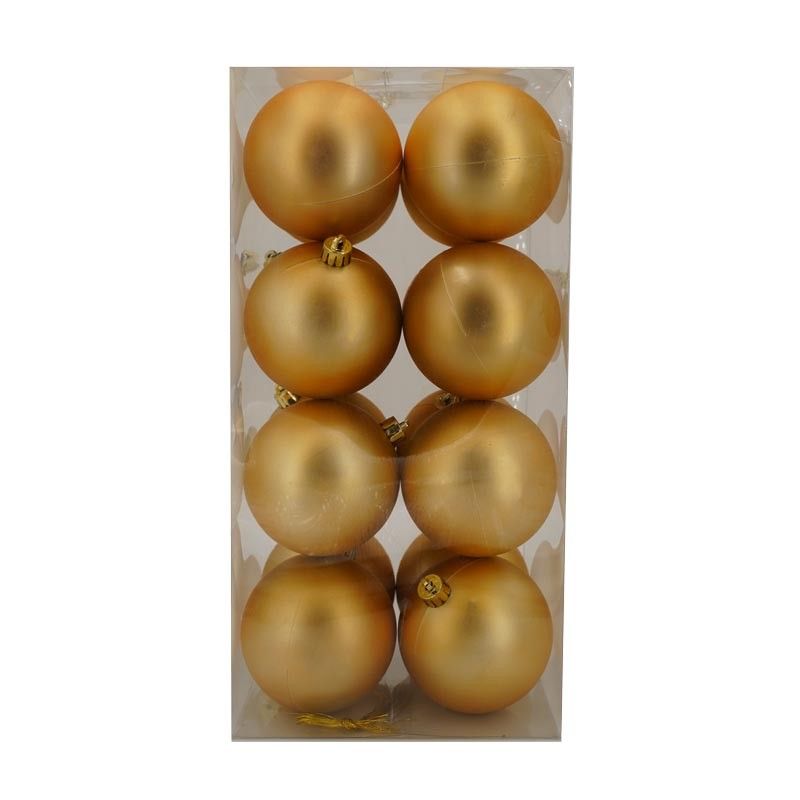 Palle di Natale in Plastica Opache D.8 cm Confezione da 16 Pz