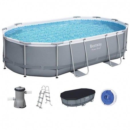 Piscina Ovale 488x305x107 cm con Filtro a Cartuccia - Bestway 56448 Piscina Ovale 488x305x107 cm con Filtro a Cartuccia - Bestway 56448