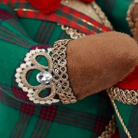 Orsetto Natalizio con Tamburo Rosso e Verde H.43 cm