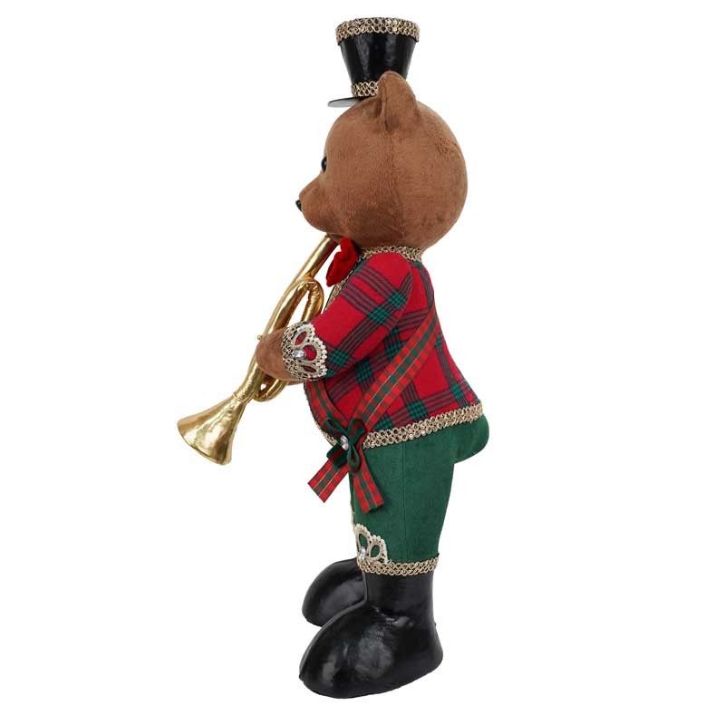 Orsetto Natalizio in Piedi con Tromba H.61 cm