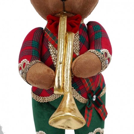 Orsetto Natalizio in Piedi con Tromba H.61 cm
