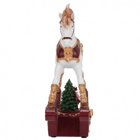Carillon Natalizio con Cavallo a Dondolo H.33 cm