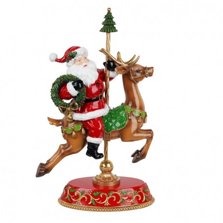 Babbo Natale su Renna H.45,5 cm