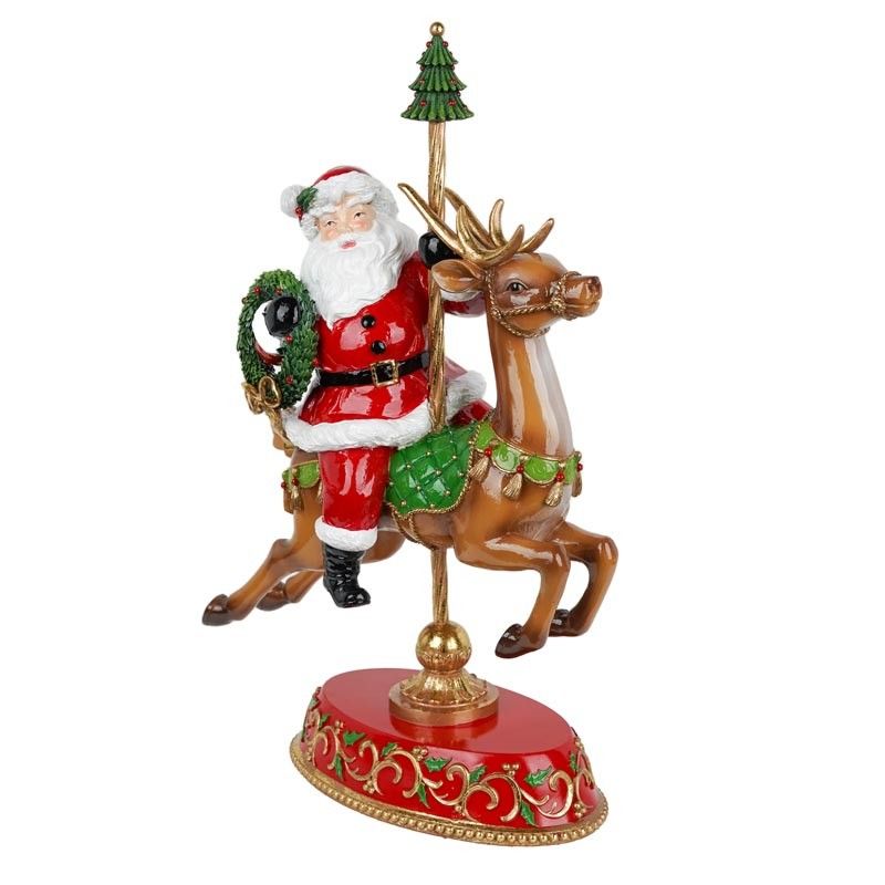 Babbo Natale su Renna H.45,5 cm