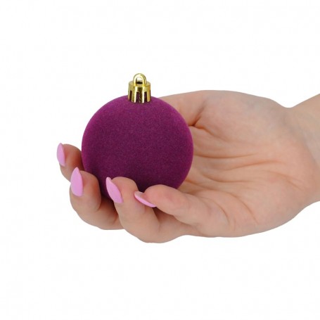 Palle di Natale in Plastica e Velluto D.6 cm Conf. da 12 Pz