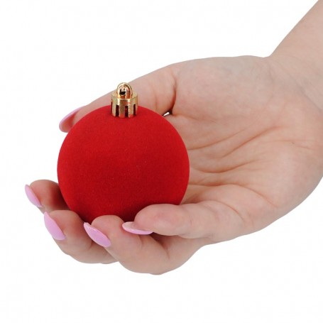 Palle di Natale in Plastica e Velluto D.6 cm Conf. da 12 Pz