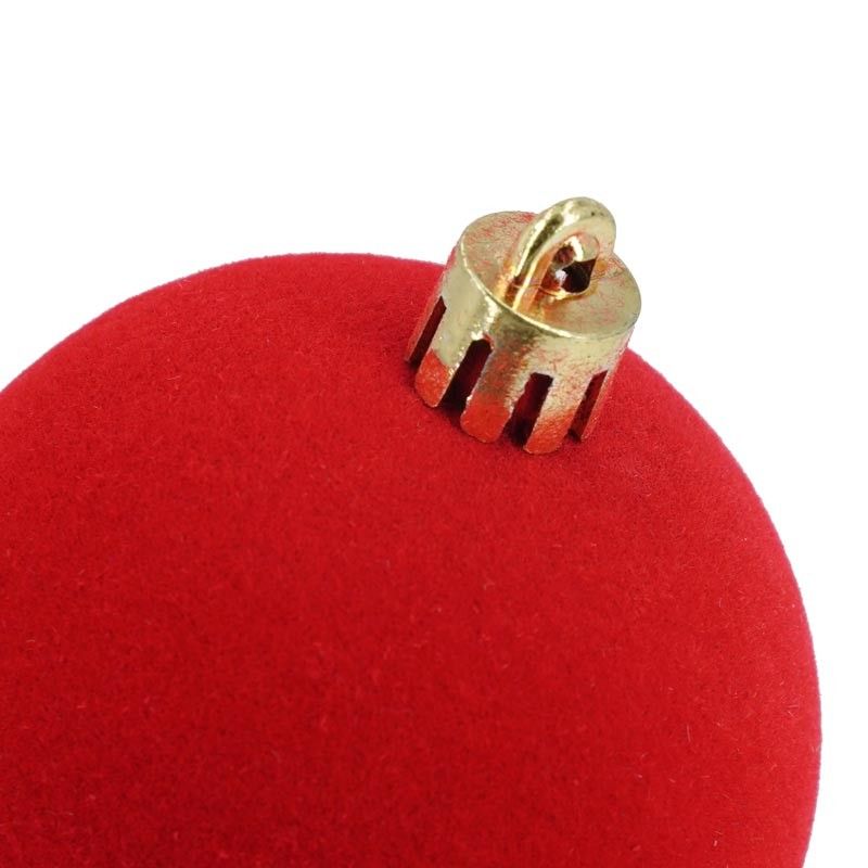 Palle di Natale in Plastica e Velluto D.6 cm Conf. da 12 Pz