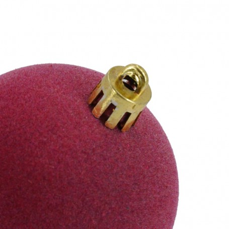 Palle di Natale in Plastica e Velluto D.6 cm Conf. da 12 Pz