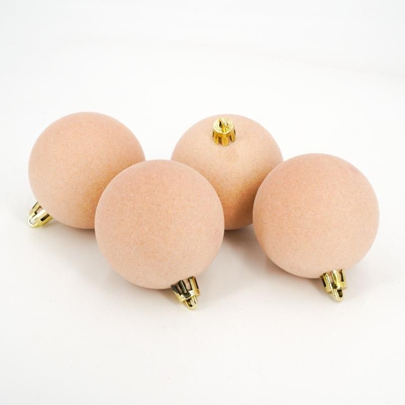 Palle di Natale in Plastica e Velluto D.6 cm Conf. da 12 Pz