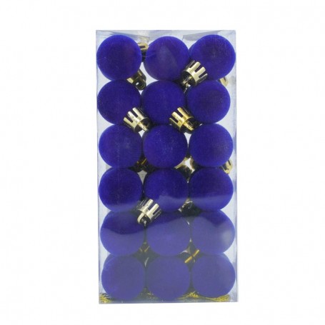 Palle di Natale in Plastica e Velluto D.2,5 cm Conf. da 36 Pz