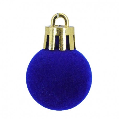 Palle di Natale in Plastica e Velluto D.2,5 cm Conf. da 36 Pz