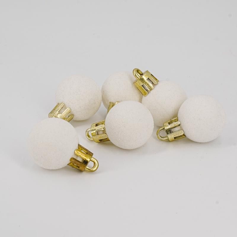 Palle di Natale in Plastica e Velluto D.2,5 cm Conf. da 36 Pz