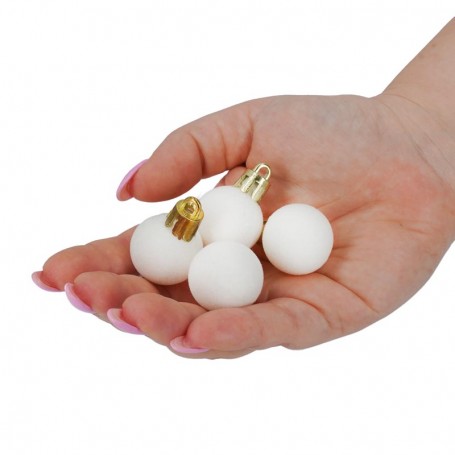 Palle di Natale in Plastica e Velluto D.2,5 cm Conf. da 36 Pz