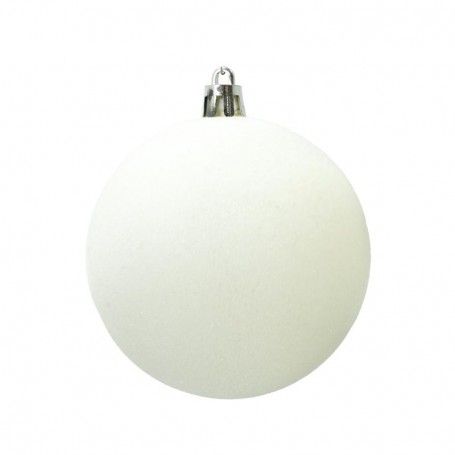 Palle di Natale in Plastica e Velluto D.8 cm Conf. da 6 Pezzi