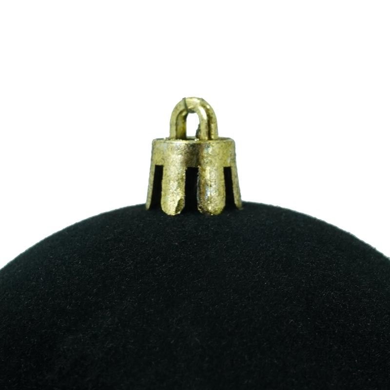 Palle di Natale in Plastica e Velluto D.8 cm Conf. da 6 Pezzi