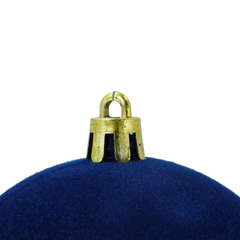 Palle di Natale in Plastica e Velluto D.8 cm Conf. da 6 Pezzi