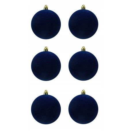 Palle di Natale in Plastica e Velluto D.8 cm Conf. da 6 Pezzi Palle di Natale in Plastica e Velluto D.8 cm Conf. da 6 Pezzi