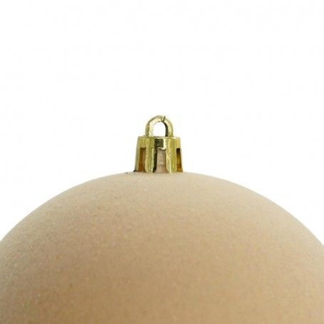 Palle di Natale in Plastica e Velluto D.10 cm Conf. da 4 Pezzi