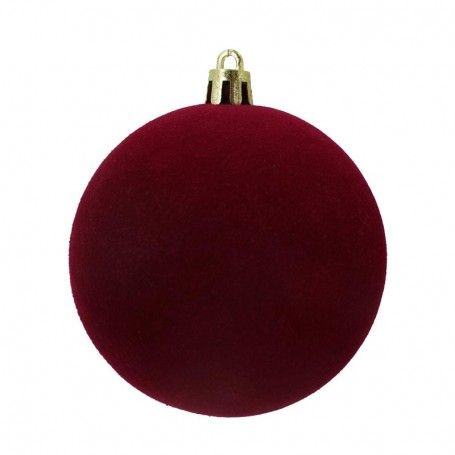 Palle di Natale in Plastica e Velluto D.10 cm Conf. da 4 Pezzi
