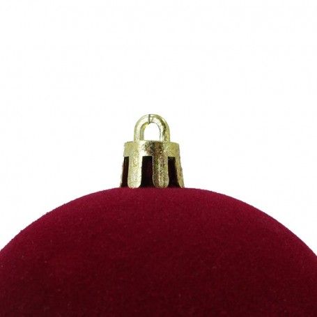 Palle di Natale in Plastica e Velluto D.10 cm Conf. da 4 Pezzi