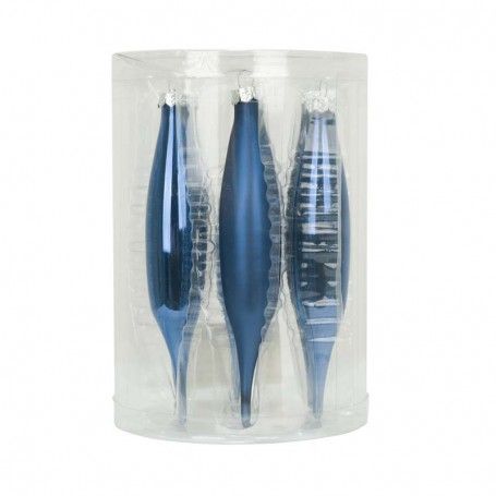 Gocce Natalizie in Vetro Lucide e Opache Conf. da 6 Pz