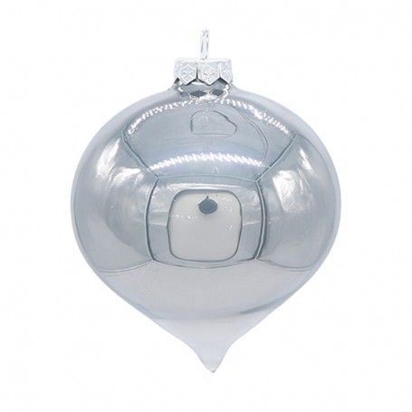 Cipolla Natalizia in Vetro Perlato D.10 cm Cipolla Natalizia in Vetro Perlato D.10 cm