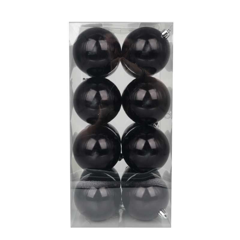 Palle di Natale in Plastica Lucide D.8 cm Confezione da 16 Pz
